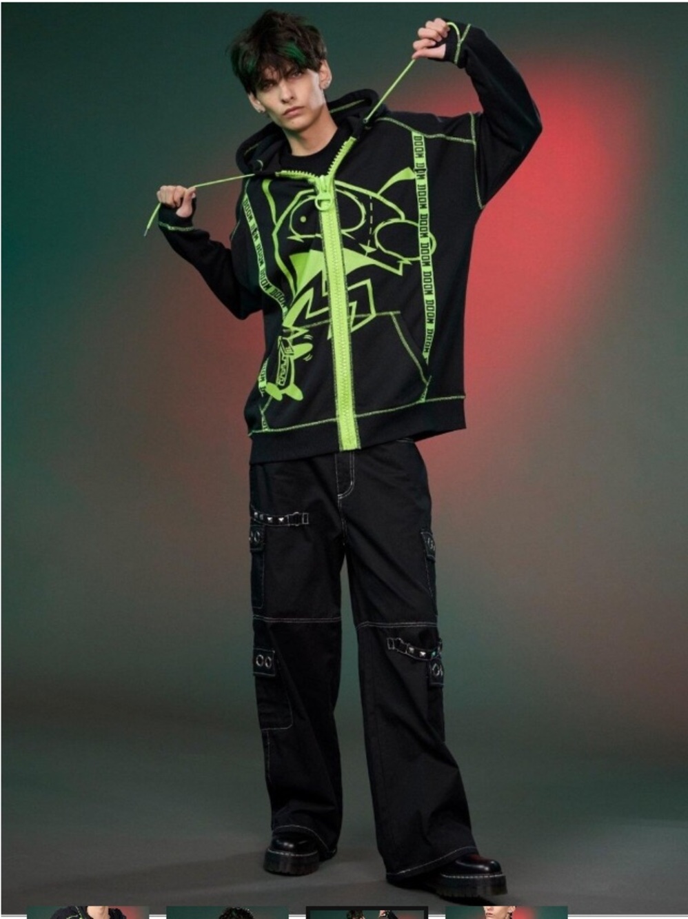Invader Zim GIR Utility Hoodie hot topic unisex jacket sz s